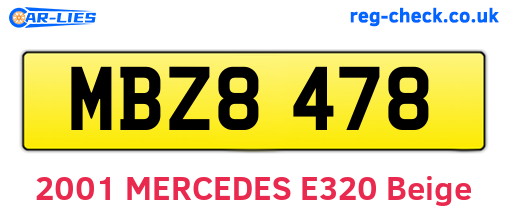 MBZ8478 are the vehicle registration plates.