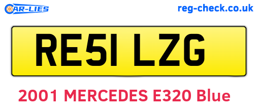 RE51LZG are the vehicle registration plates.
