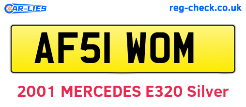 AF51WOM are the vehicle registration plates.