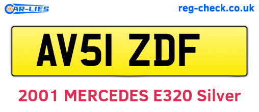 AV51ZDF are the vehicle registration plates.