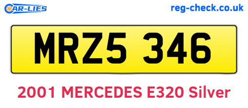 MRZ5346 are the vehicle registration plates.