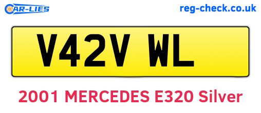 V42VWL are the vehicle registration plates.