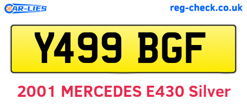 Y499BGF are the vehicle registration plates.