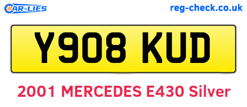 Y908KUD are the vehicle registration plates.