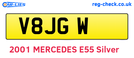 V8JGW are the vehicle registration plates.