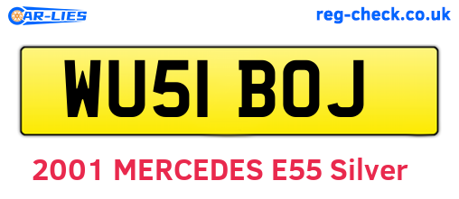 WU51BOJ are the vehicle registration plates.
