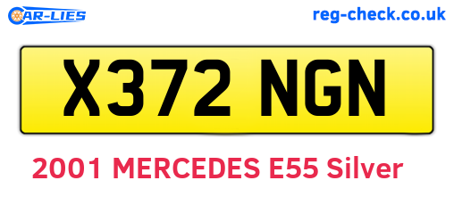 X372NGN are the vehicle registration plates.