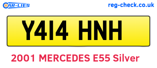 Y414HNH are the vehicle registration plates.
