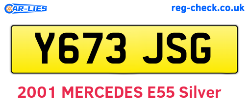 Y673JSG are the vehicle registration plates.