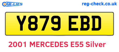 Y879EBD are the vehicle registration plates.