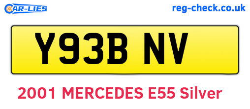 Y93BNV are the vehicle registration plates.