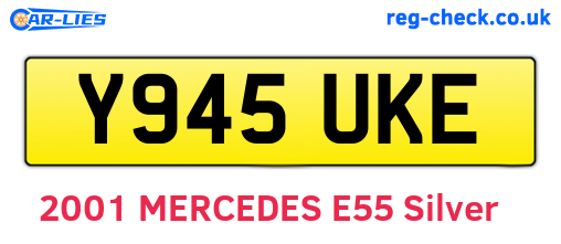 Y945UKE are the vehicle registration plates.