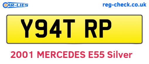Y94TRP are the vehicle registration plates.