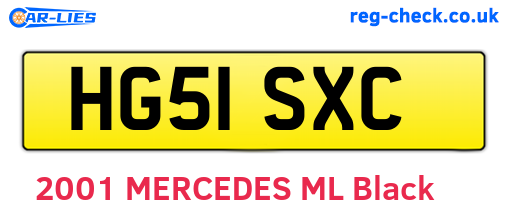 HG51SXC are the vehicle registration plates.