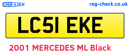 LC51EKE are the vehicle registration plates.