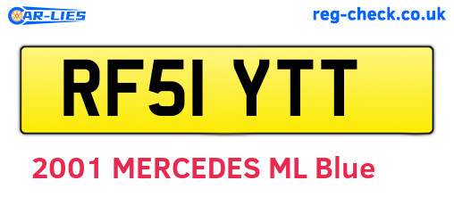 RF51YTT are the vehicle registration plates.