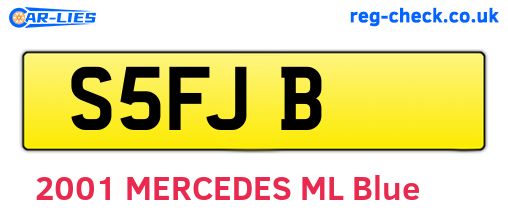 S5FJB are the vehicle registration plates.