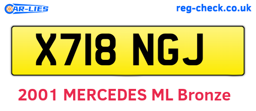X718NGJ are the vehicle registration plates.