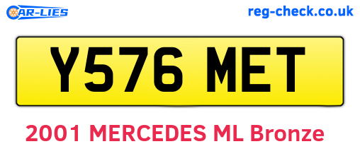 Y576MET are the vehicle registration plates.