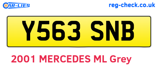 Y563SNB are the vehicle registration plates.