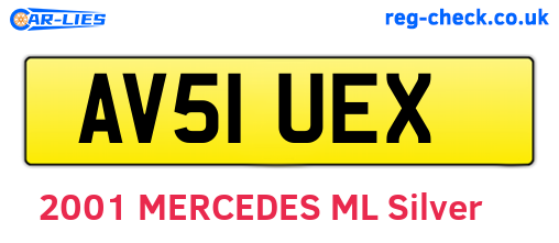 AV51UEX are the vehicle registration plates.