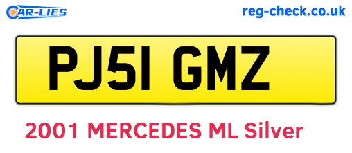 PJ51GMZ are the vehicle registration plates.