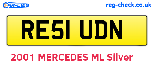 RE51UDN are the vehicle registration plates.