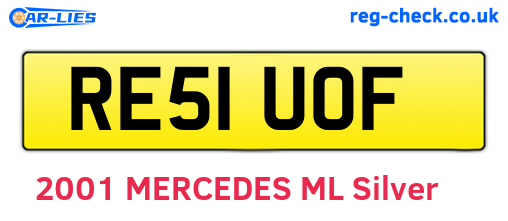 RE51UOF are the vehicle registration plates.