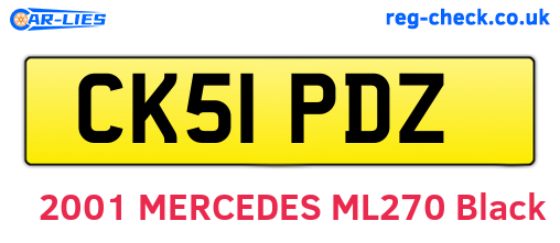 CK51PDZ are the vehicle registration plates.