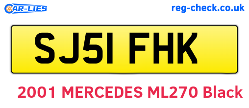 SJ51FHK are the vehicle registration plates.