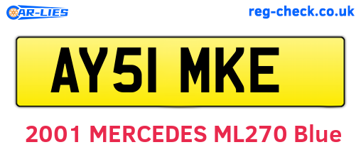 AY51MKE are the vehicle registration plates.