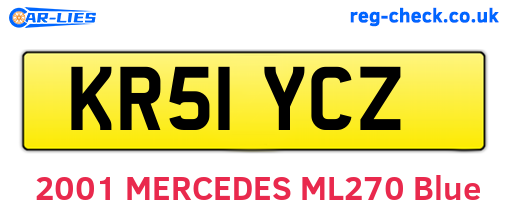 KR51YCZ are the vehicle registration plates.