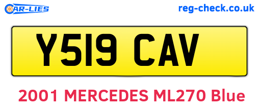 Y519CAV are the vehicle registration plates.