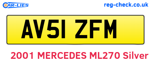 AV51ZFM are the vehicle registration plates.