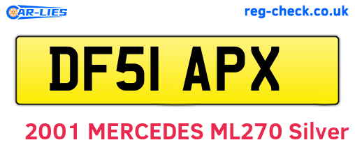 DF51APX are the vehicle registration plates.