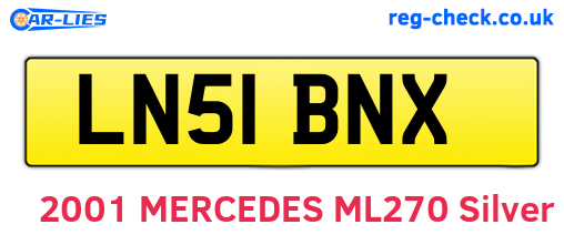 LN51BNX are the vehicle registration plates.