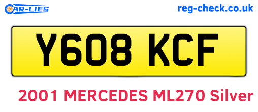 Y608KCF are the vehicle registration plates.