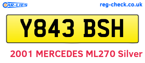 Y843BSH are the vehicle registration plates.
