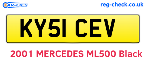KY51CEV are the vehicle registration plates.