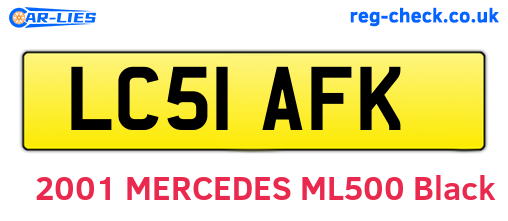 LC51AFK are the vehicle registration plates.