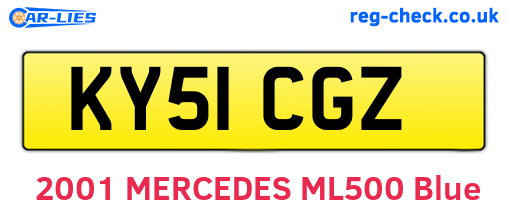 KY51CGZ are the vehicle registration plates.