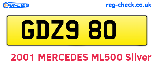 GDZ980 are the vehicle registration plates.