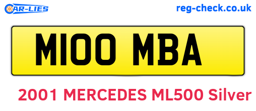 M100MBA are the vehicle registration plates.