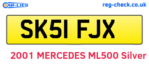 SK51FJX are the vehicle registration plates.