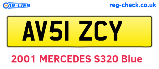 AV51ZCY are the vehicle registration plates.