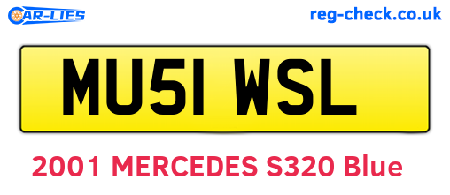 MU51WSL are the vehicle registration plates.