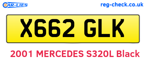 X662GLK are the vehicle registration plates.