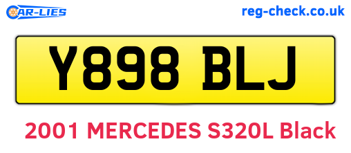 Y898BLJ are the vehicle registration plates.