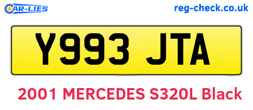 Y993JTA are the vehicle registration plates.