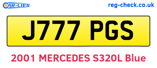 J777PGS are the vehicle registration plates.